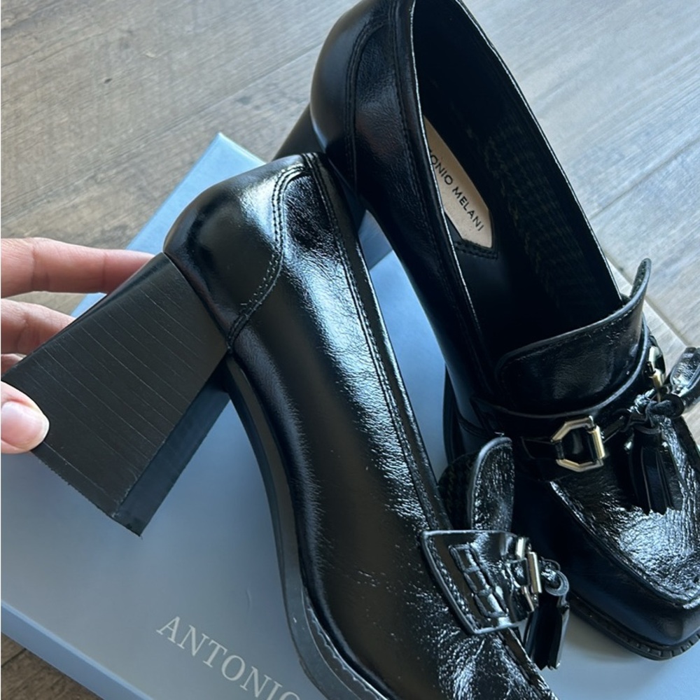 Antonio Melani Black Women's Heeled Loafers